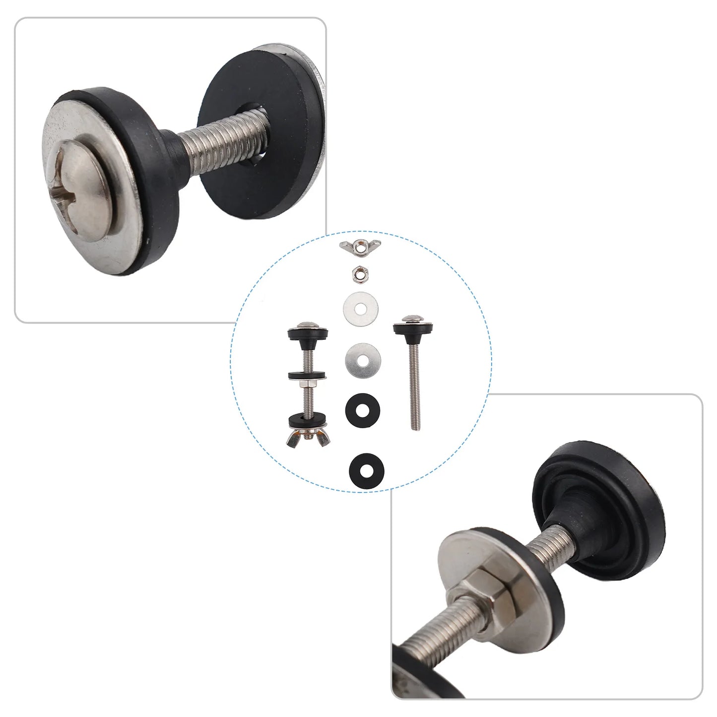 Bathroom Screws Bolts Stainless Steel Toilet Tank Bolt Reliable Support Split Washer 2pcs Bowl Bolt Kit Easy Installation