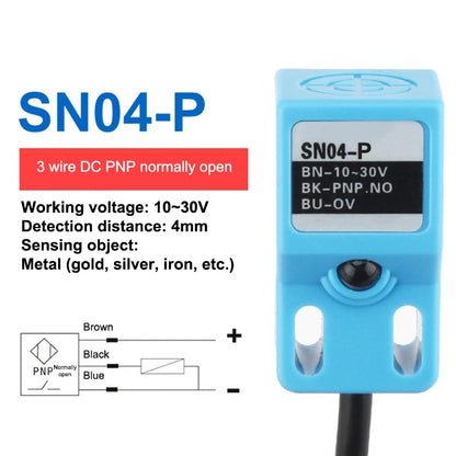 1pc NPN PNP SN04-N SN04-P SN04-N2 SN04-P2 Metal Detection Sensor Proximity Switch For Metal Detection Square Induction Switch