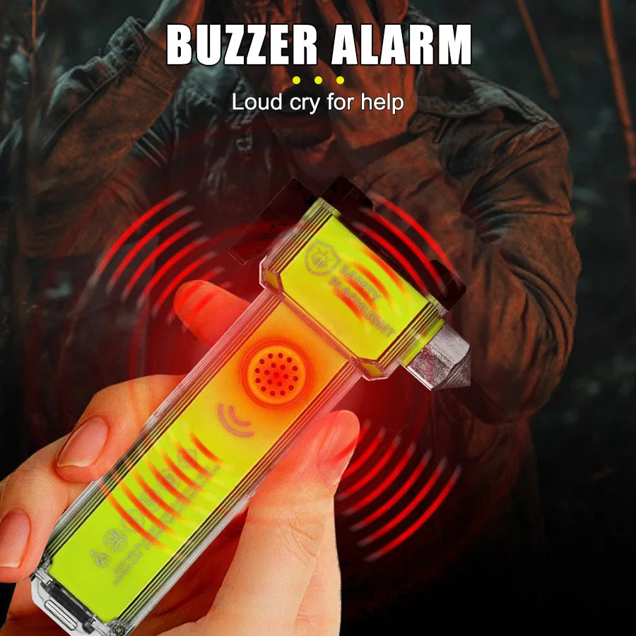 Ultra-bright Rechargeable Flashlight Magnetic Safety Hammer Torch
