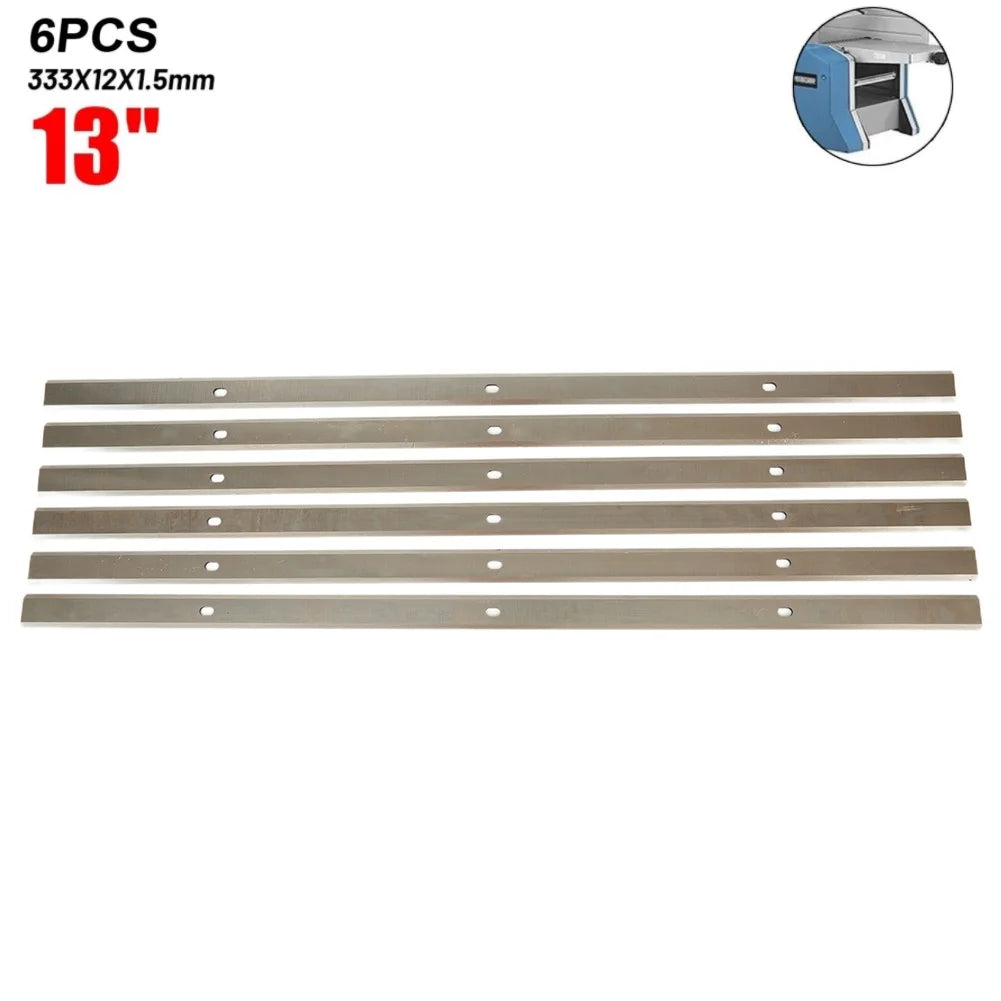 Woodworking Planer Blades 13 Inch 13\\\\\\\"-1/2\\\\\\\" Accessories Parts 13\\\"-1/2\\\" 6pcs High Speed Steel Double Edge