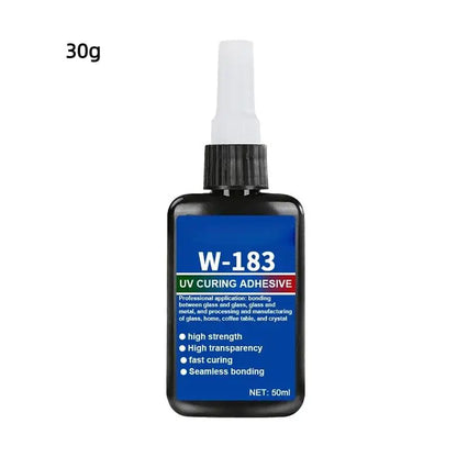 New 1Pcs UV Curing Crystal Glass And Mal ABS Bonding New W-183 Strong 50ml UV Glue Curing Adhesive Welding With UV Curing Lamp