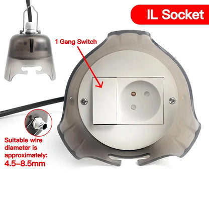 Outdoor Waterproof Electrical Socket Box Weatherproof Rainproof Power Outlet with Protective Cover for Garden Patio