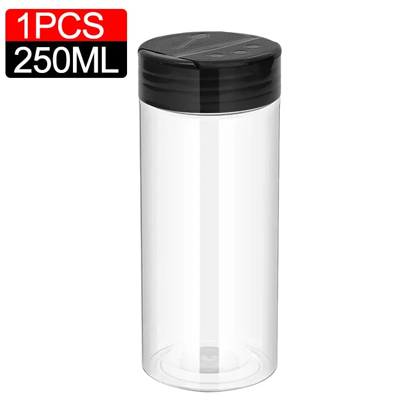 1/10Pcs Plastic Spice Jars with Shaker Lids Kitchen Empty Salt Pepper Condiment Powder Barbecue Seasoning Bottles Container