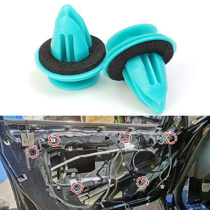 Green Nylon Retaining Clip for Toyota Bumper &amp; Door — Auto Vehicle Retainer Fastener Rivet 20/40pcs