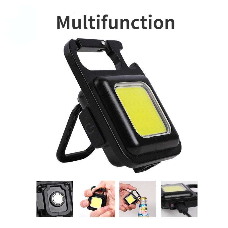 Mini Portable Led Flashlight USB Rechargeable Keychain Light Pocket Torch COB Work Lights Outdoor Camping Emergency Lamp Lantern