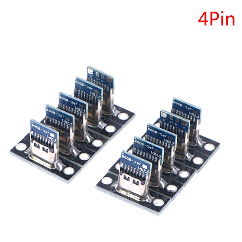 10pcs USB 3.1 Type C Socket with Screw Fixing Plate – Type-C USB Jack 2Pin/4Pin Female Connector Charging Port