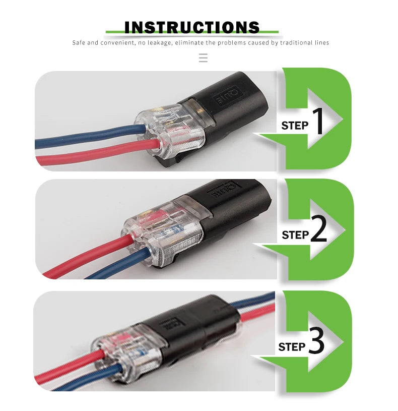2 Pin Insulated Strip Terminal Block Automotive Wire Connector 20/50/100pcs