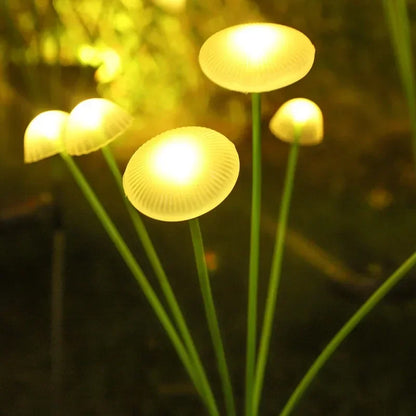 Solar Christmas Jellyfish Mushroom Lawn Lights Waterproof 6/8/10 Heads Garden Decoration Atmosphere Lighting