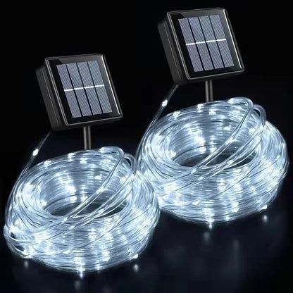 2026 Christmas Decoration Solar LED Outdoor Light String, Garden Terrace Wedding Party Tree Rope Fairy Tube