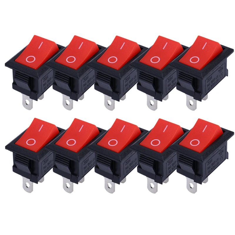 KCD11-101 Mini Rocker Switch 2-Pin ON/OFF 6A 250V – Pack of 5 or 10