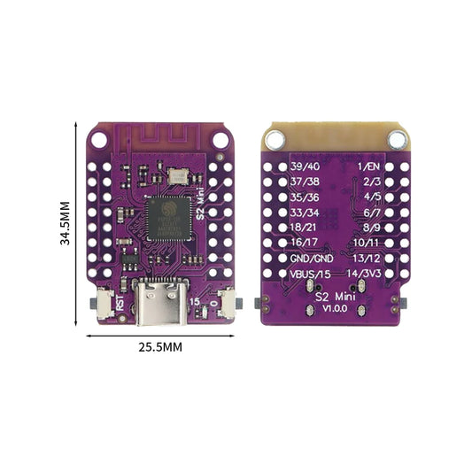 ESP32-S2 Mini WiFi Board 4MB Flash 2MB PSRAM Type-C USB Module Development Board for MicroPython IoT Projects
