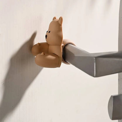 New Bear Duck Punch-free Door Anti-collision Pad Room Bathroom Door Handle Silicone Silent Protection Pad Door Handle Cover