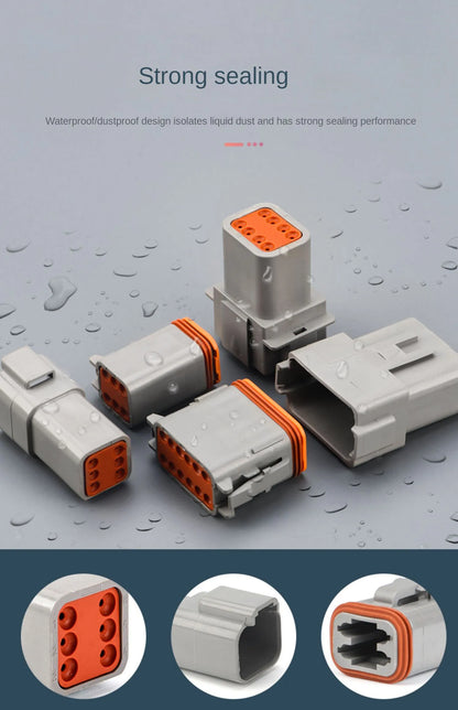 6 Pin Way Deutsch DT04-6P DT06-6S Waterproof Electrical Wire Connector 16-22 AWG DT Series Male Female