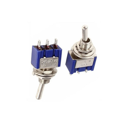 10pcs Miniature MTS-102 SPDT ON-ON For Toggle Switches 3-Pin Electrical Components for Use in 6A 125VAC Circuits