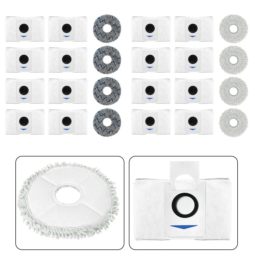 Set of 8 Dust Bags and 4 Wiping Cloths for Deebot For T20 For Omni X1 For Omni 8 Robot Vacuum Cleaner Protective Accessories
