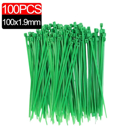 300/50PCS Self-Locking Nylon Cable Ties Green Fastening Wraps for Garden