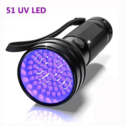 Mini 9-51 LED Portable UV Pocket Flashlight Black Light Detector