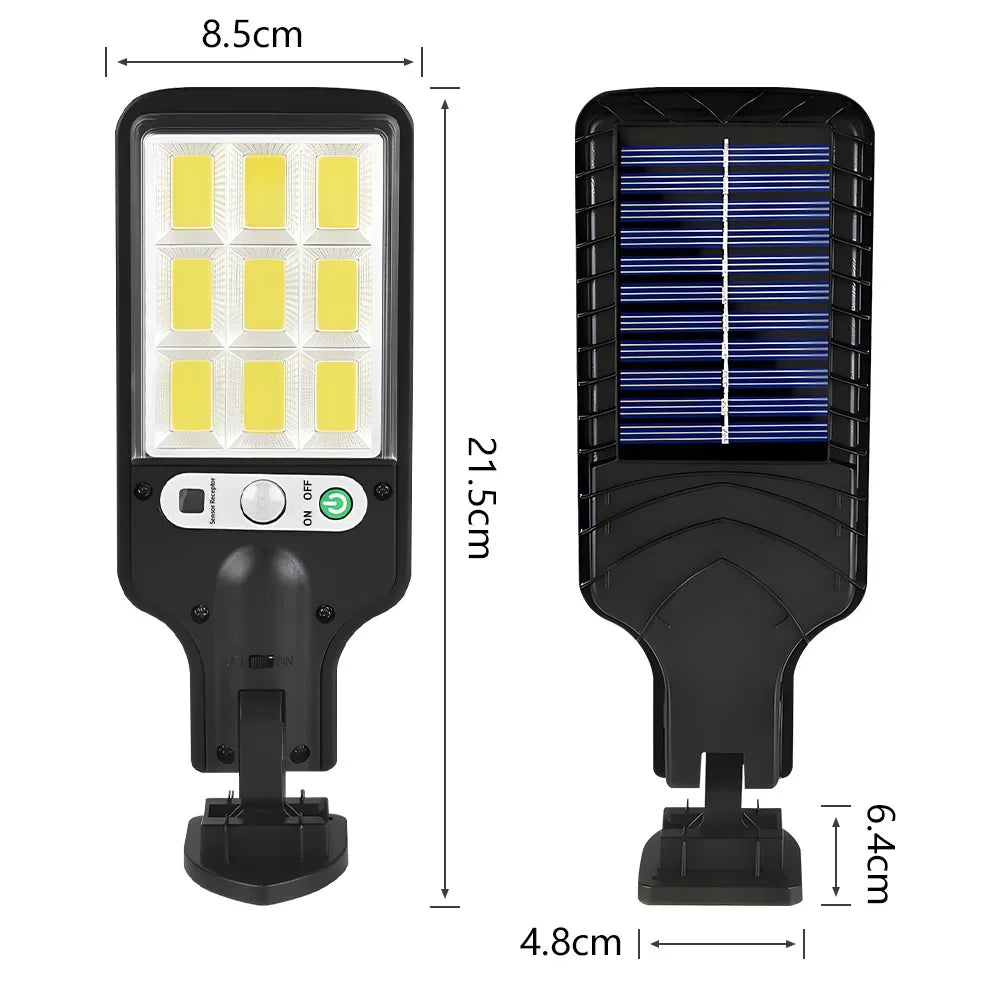 Solar LED Wall Light Outdoor — Motion Sensor, IP65 Waterproof, 3-Mode, 18650 Battery | Garden Street Security Lamp