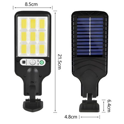 Solar LED Wall Light Outdoor — Motion Sensor, IP65 Waterproof, 3-Mode, 18650 Battery | Garden Street Security Lamp