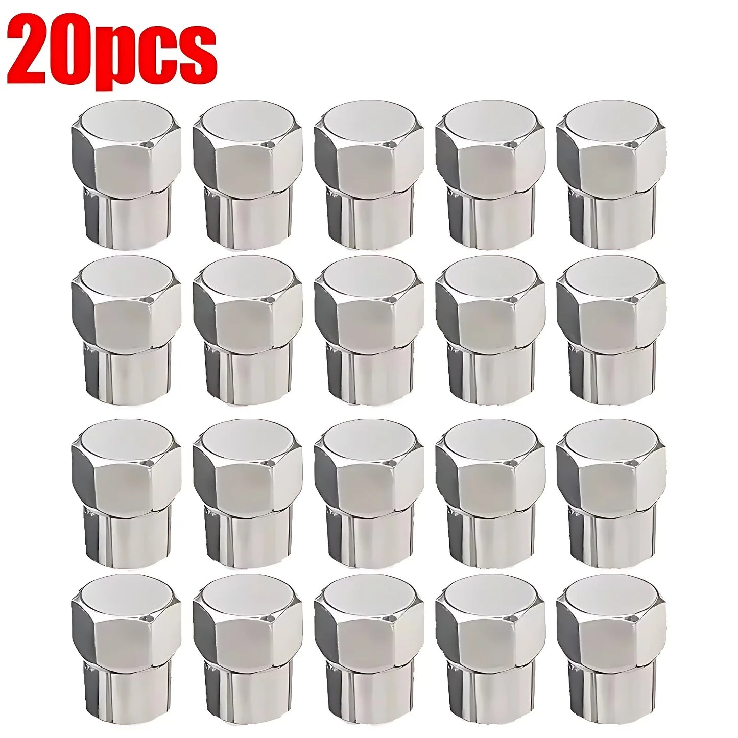 Car Flat Head Valve Caps Universal Chrome Tyre Valve Stem Caps