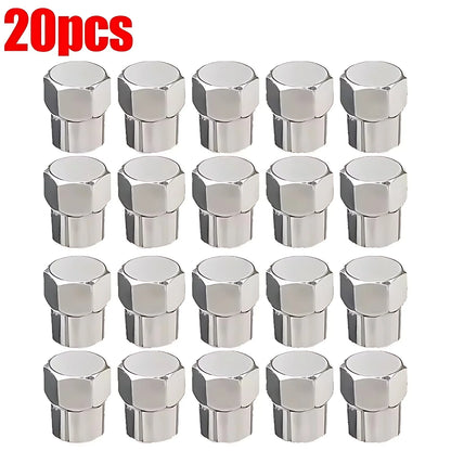 Car Flat Head Valve Caps Universal Chrome Tyre Valve Stem Caps
