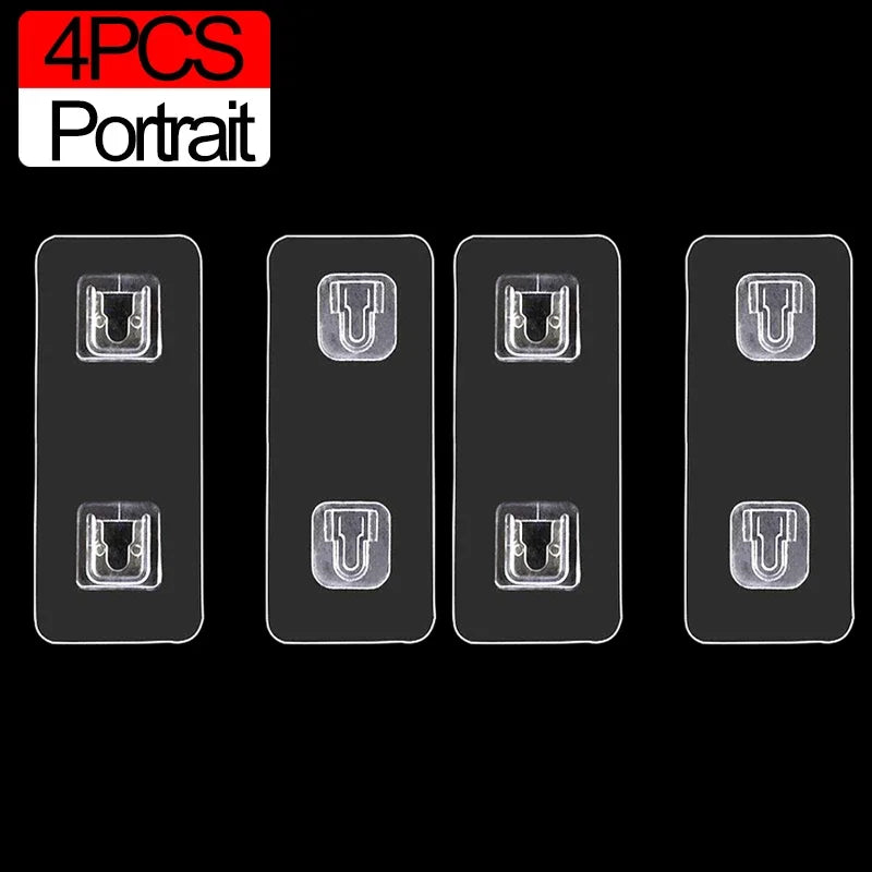 Double-Sided Adhesive Wall Hooks Strong Transparent Suction Cup Hooks