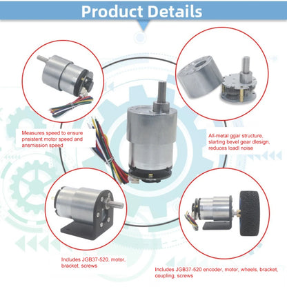 JGB37-520 DC Reduction Motor Comes With Coding High-Torque  DC Gear Motor 6V12V24V Adjustable Speed Direction