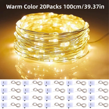 20Packs 1m LED String Lights Warm/Multicolor/Red/Green/Blue/Pink/Purple/White Christmas Atmosphere Firefly Lamp Starry Sky Light