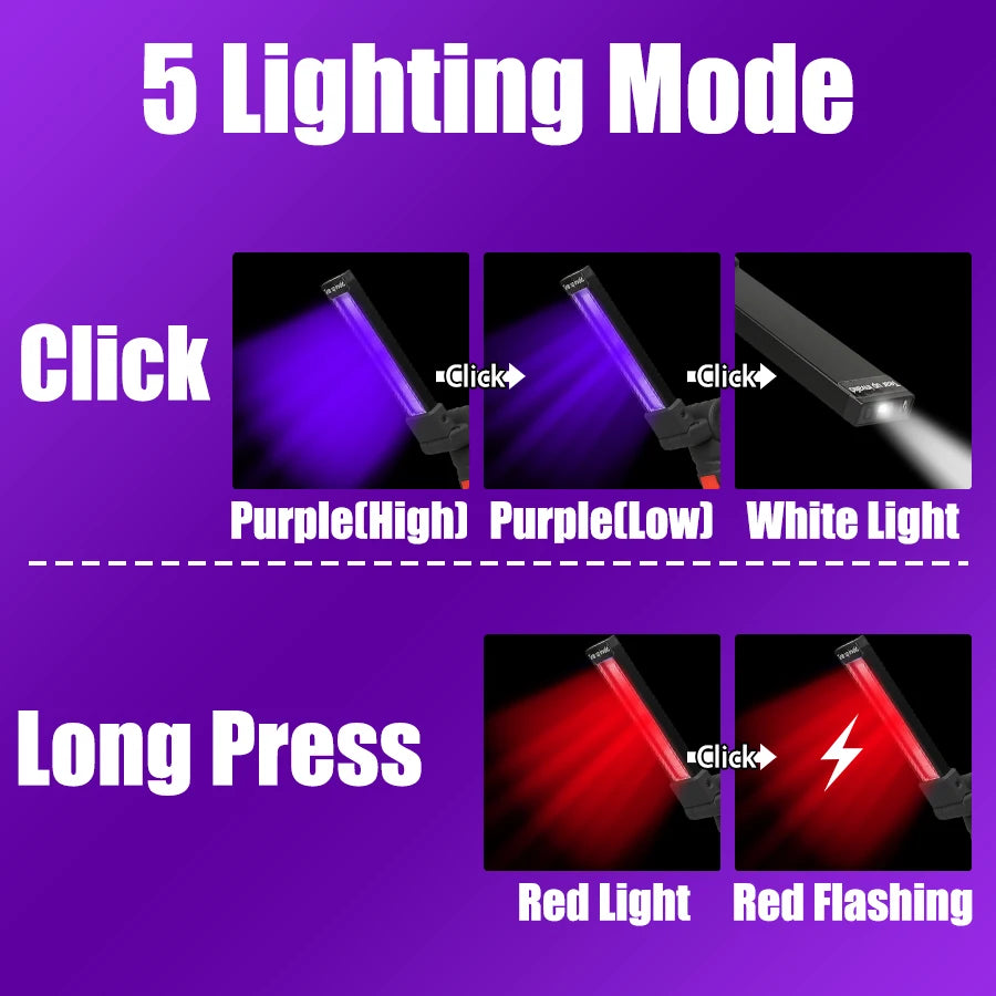 395nm UV Flashlight Rechargeable Blacklight UV Lamp