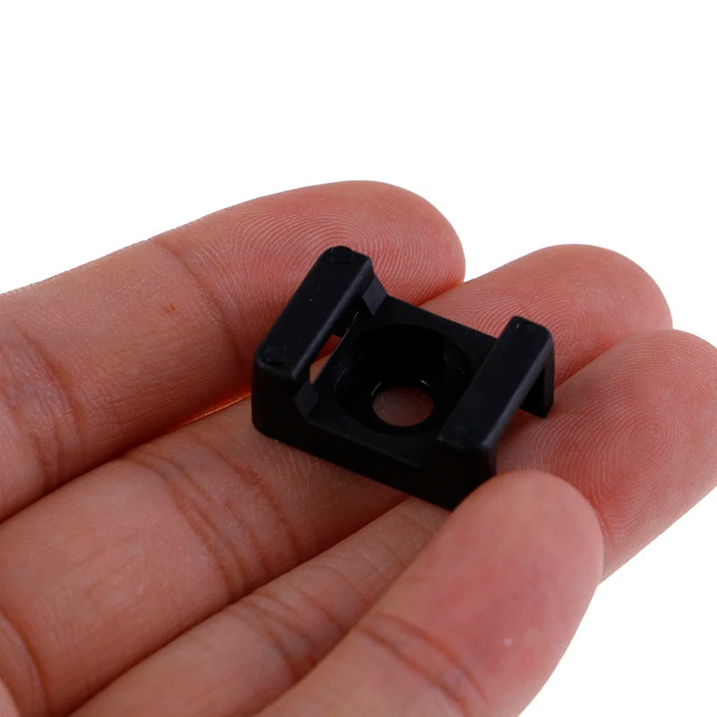 100Pcs/set Plastic Wire Cable Zip Tie Screw Fixing Mount Base Holder