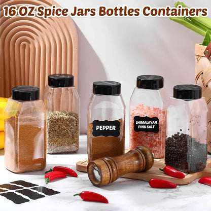 Portable Spices Seasoning Shaker Bottles Sugar Salt Pepper Jars BBQ condiment dispenser Empty Plastic Container Kitchen Gadgets