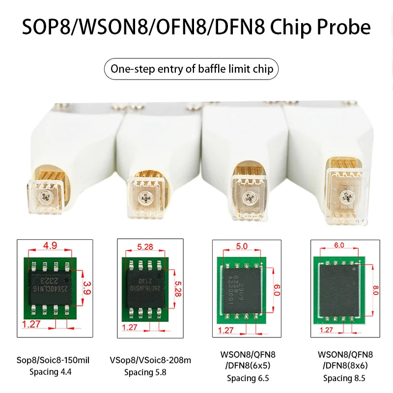 SOP8/WSON8/QFN8 Mini Spring Pin Test Probe for IC Programming and Hard Drive Repair