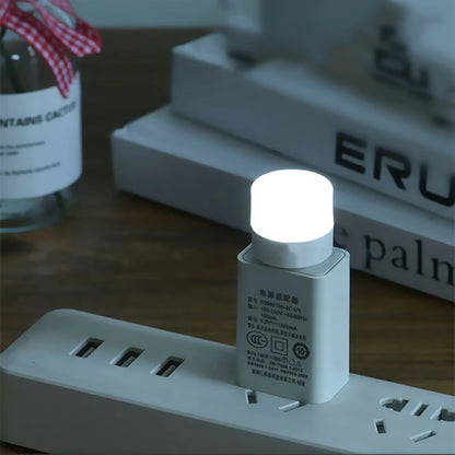 1-20PCS Mini USB LED Plug Lamp Portable Eye Protection Book Reading Light Small Round Car Bulb Computer Mobile Power Lamps
