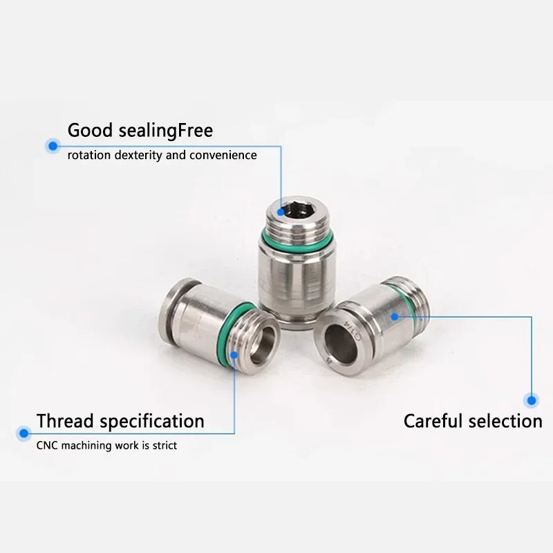 Stainless Steel 304 POC-G Internal Hexagonal Quick Insertion Pneumatic Fitting Gas Pipe Quick Insertion Joint
