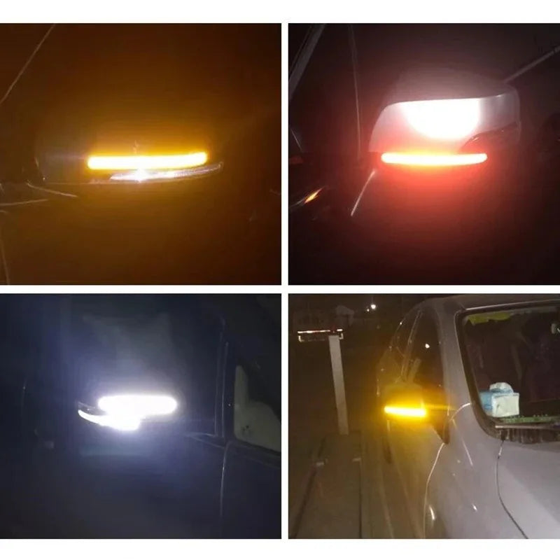 Car Reflective Safety Strip Stickers Rearview Mirror Warning Tape 6/2PCS