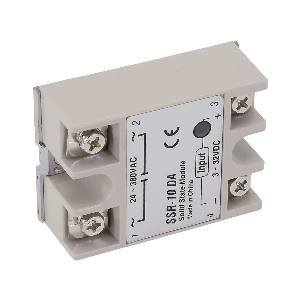 Single Phase Solid State Relay SSR-10DA DC Controlled AC Single-phase Solid State Relay 10A DC-AC Relay 3-32V DC To 24-380V AC