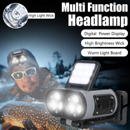 Multifunctional LED Headlamp Cap Clip USB Rechargeable Headlight
