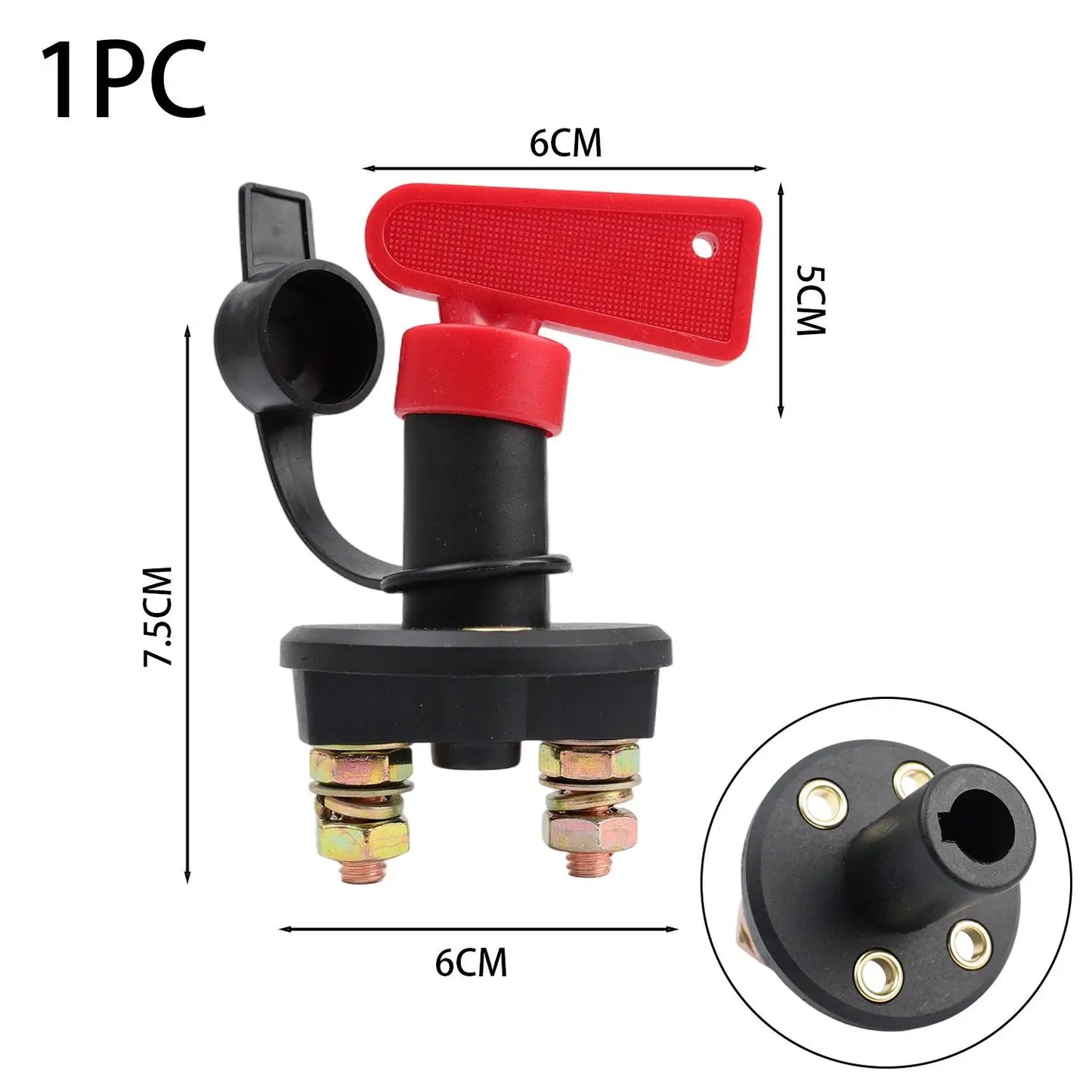 12V 24V Battery Kill Switch Disconnect Isolator Master Cut Off Key 200A Heavy Duty Power Saver for Car RV Boat ATV Maintenance