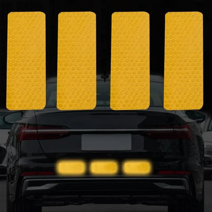 Car Bumper Reflective Safety Strip Stickers – Warning Reflector Tape for Auto Exterior & Interior (10pcs)