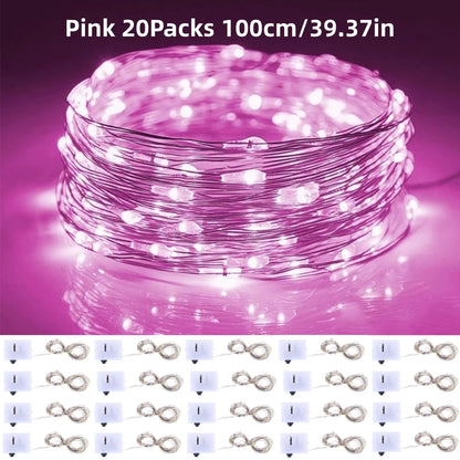 20Packs 1m LED String Lights Warm/Multicolor/Red/Green/Blue/Pink/Purple/White Christmas Atmosphere Firefly Lamp Starry Sky Light