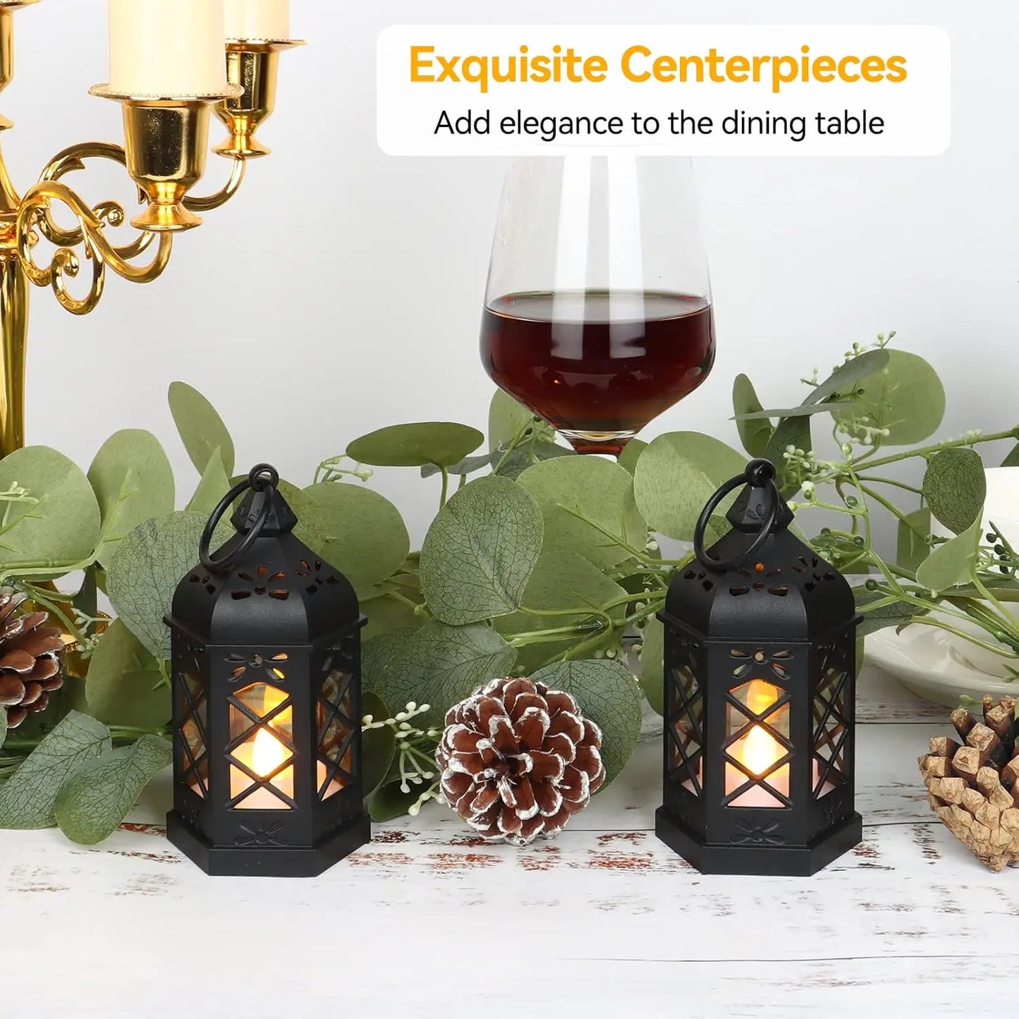 Led Electronic Candle Light Hexagonal Wind Light Portable Handheld Small Lantern Small Night Light Decorative Ornament