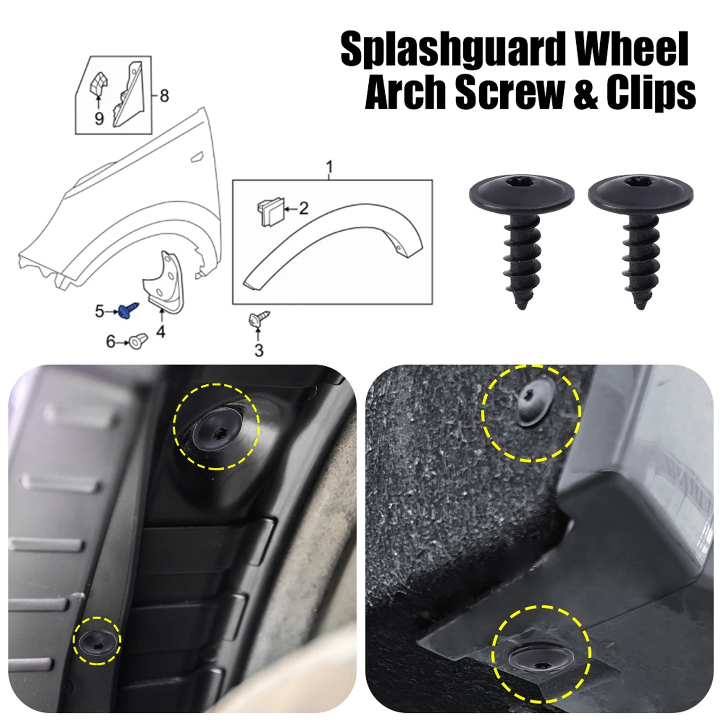 Auto Body Screws Fastener Self-Tapping Screws N90974701 Car Mudguard Wheel Arch Bumper Fasteners for Volkswagen Porsche Audi