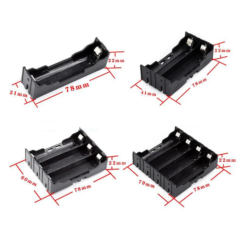 ABS 18650 Battery Holder Case Storage Box with Hard Pin Slots for 1-4 Cells