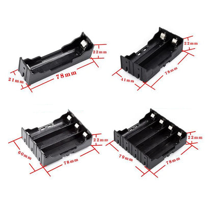 ABS 18650 Battery Holder Case Storage Box with Hard Pin Slots for 1-4 Cells