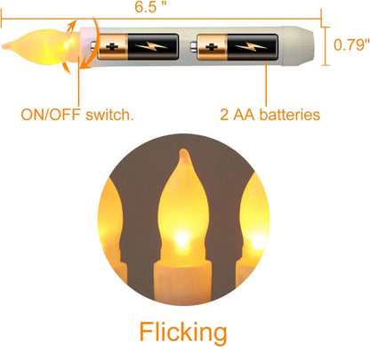 Flameless Candles 12 PCS Led Candles 6.9 Inch Battery Operated Candles Taper Candles for Party Classroom Church Birthday Decor