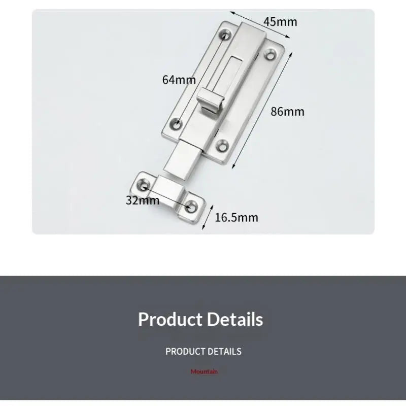 New Self-Elastic Latch Security Bolt Latch Anti-theft Spring Latches Stainless Steel Cabinet Hinges Furniture Supplies Hardware