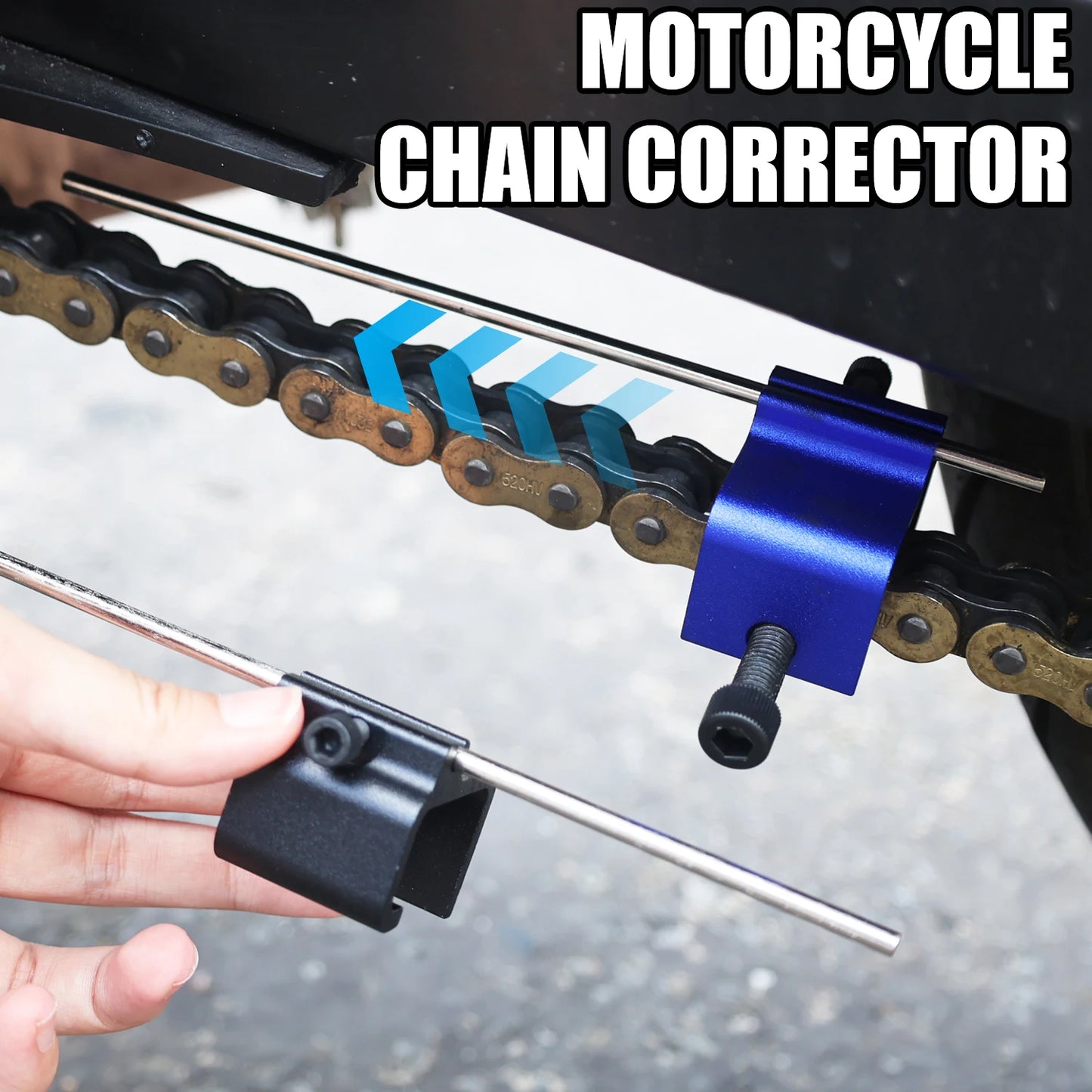 Chain Alignment Tool SuitableQuick Accurate Alignment Tool Universal for Motorcycle ATV Bike Sprocket Sport Dirt Bike Black/Blue