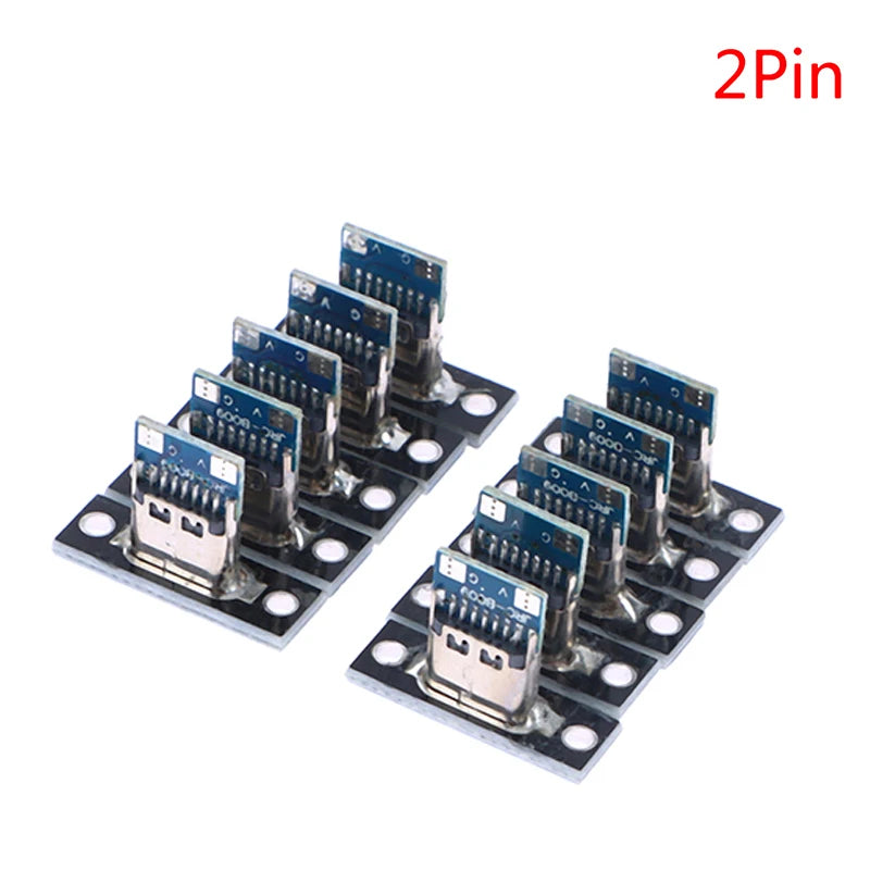 10pcs USB 3.1 Type C Socket with Screw Fixing Plate – Type-C USB Jack 2Pin/4Pin Female Connector Charging Port