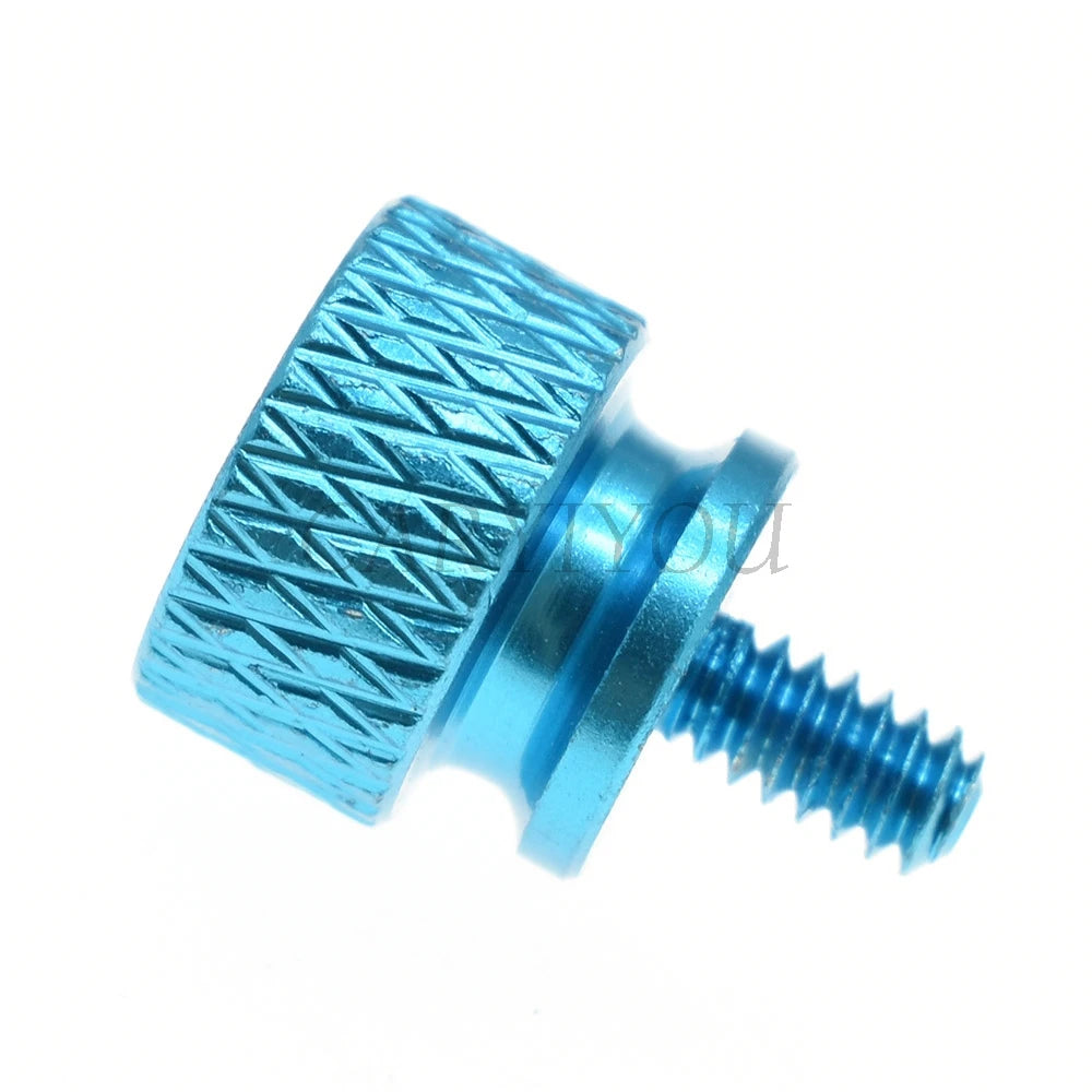 6#-32×6.5mm Aluminum Alloy Knurled Thumb Screw for PC Case & HDD — 5-Pack