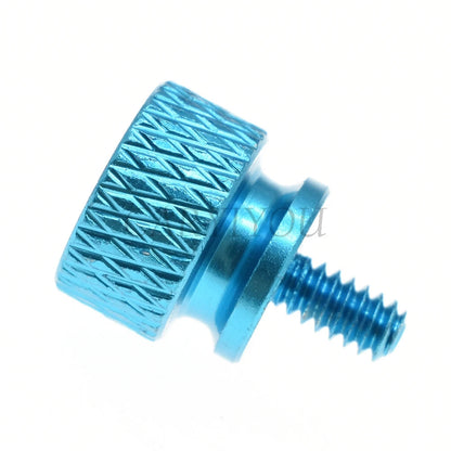 6#-32×6.5mm Aluminum Alloy Knurled Thumb Screw for PC Case & HDD — 5-Pack
